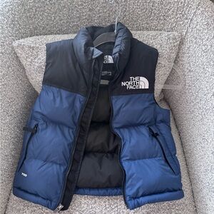 The North Face 700 Fill Down Puffer Vest Youth S (7/8) Blue & Black